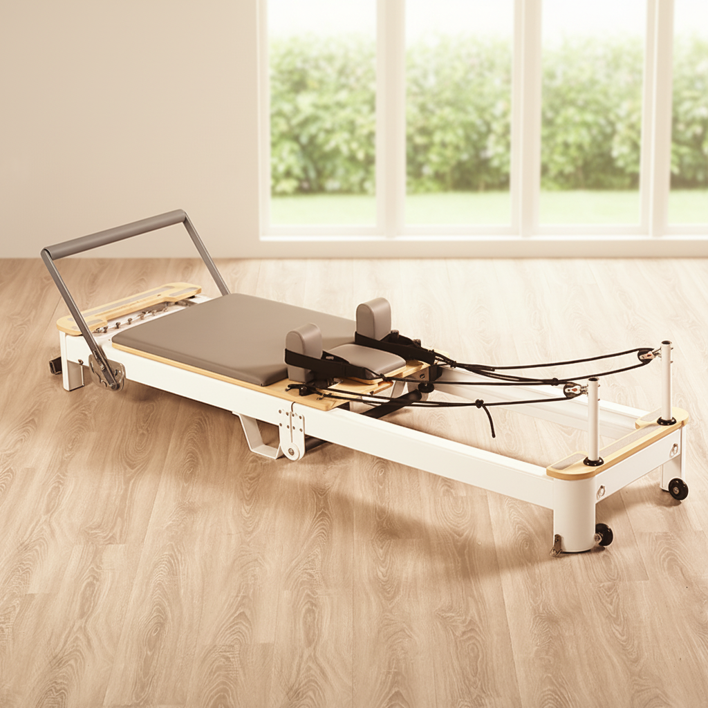 Pilates & Yoga Vertebrasana - Premium Foldable Aluminum Pilates Reformer, Space-Saving