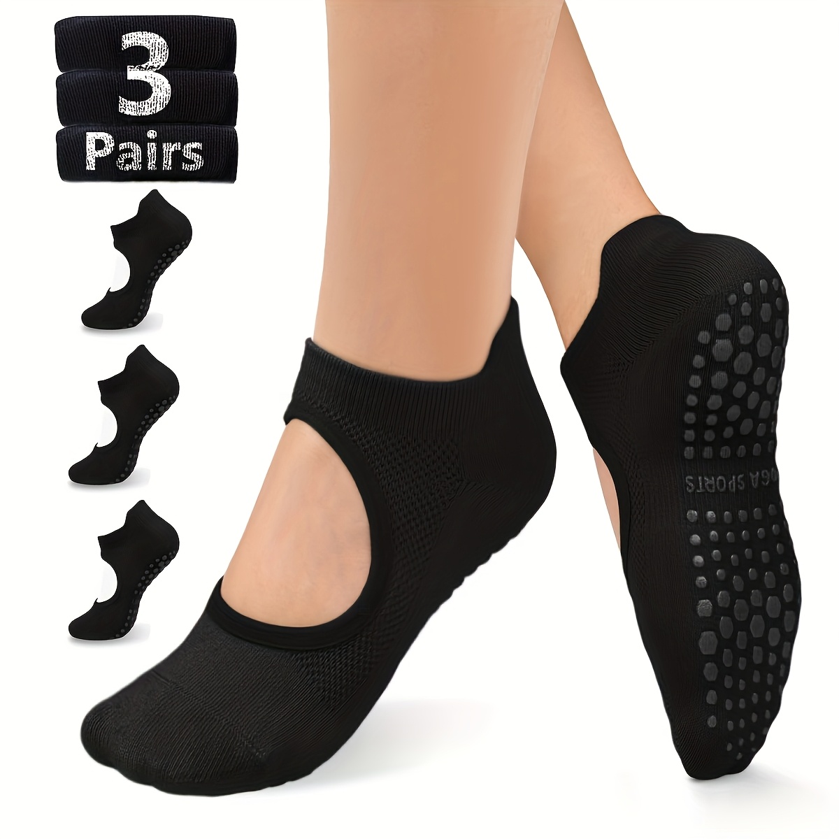 Non Slip Grip Women Socks for  – обзор и цена Pilates Yoga Barre