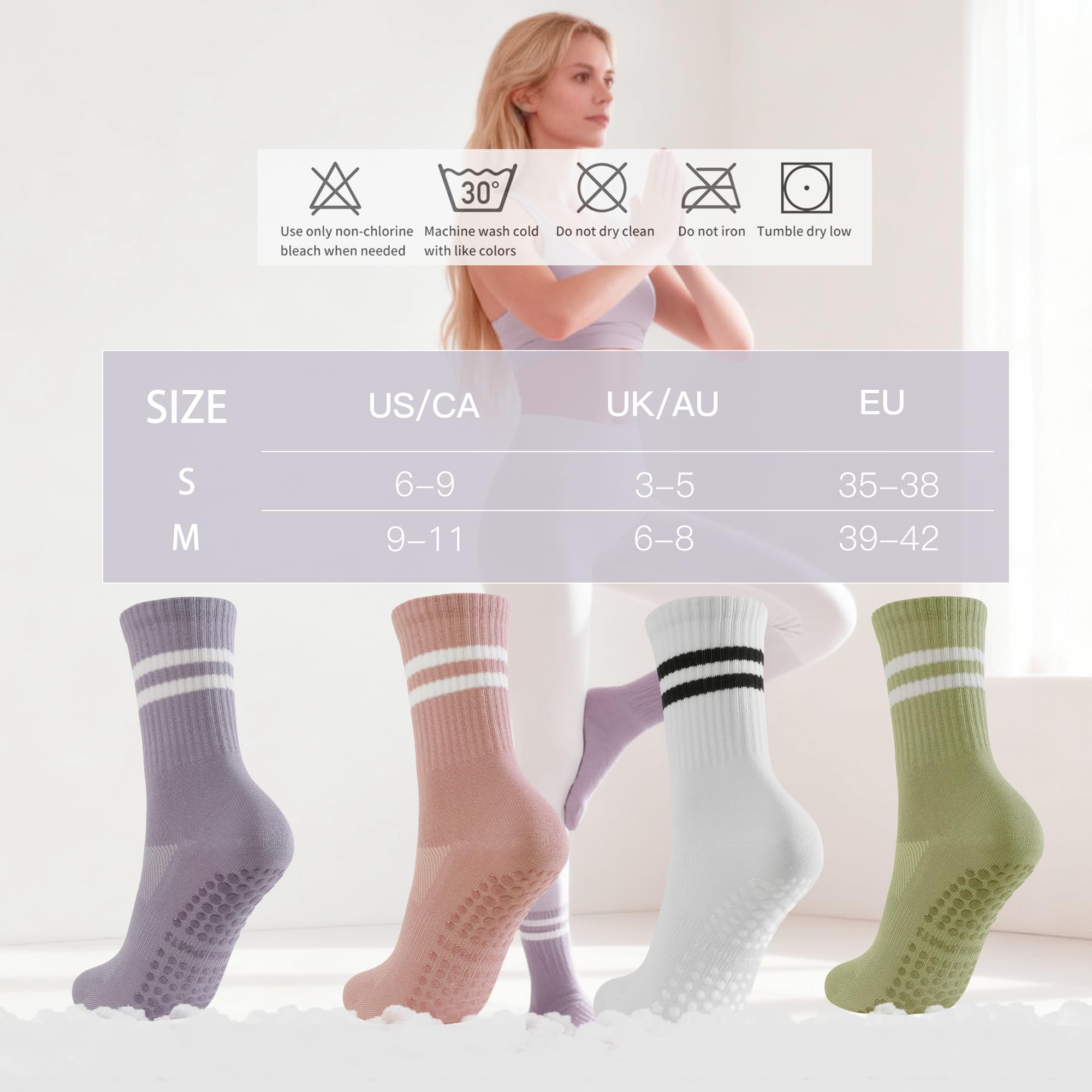 4 pairs BUDERMMY Pilates Socks – обзор и цена Pilates Yoga Barre