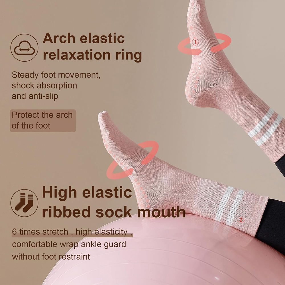 Yoga Pilates Socks with Grips  – обзор и цена Pilates Yoga Barre