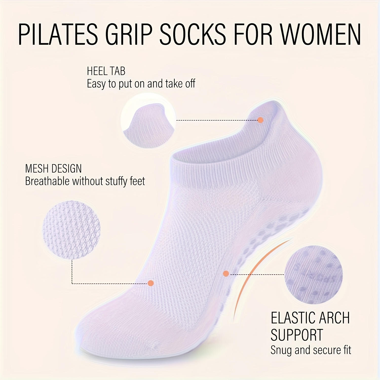 1 pairs Grip Pilates Socks for – обзор и цена Pilates Yoga Barre