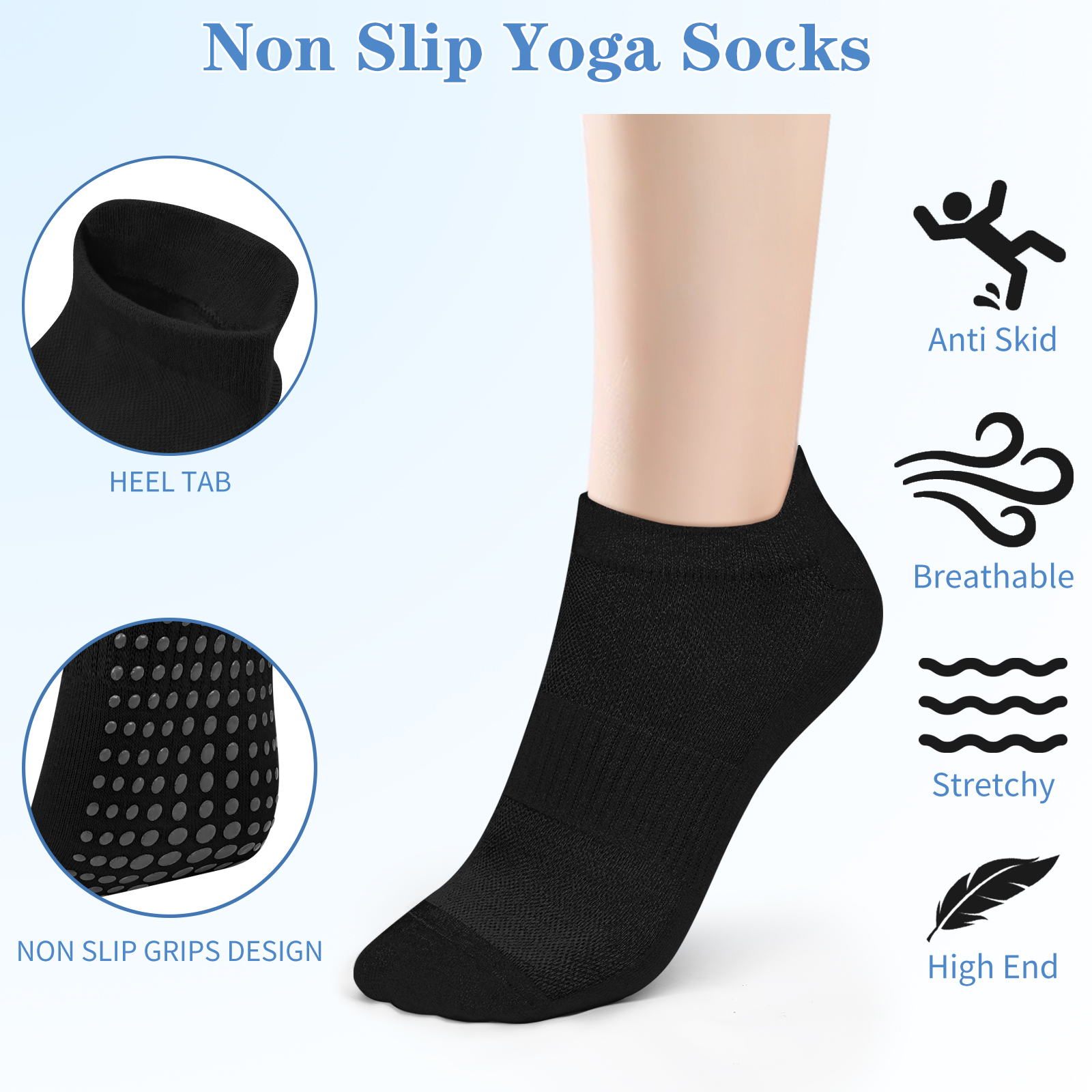 3 Pairs Yoga Socks Women Cotto – обзор и цена Pilates Yoga Gym